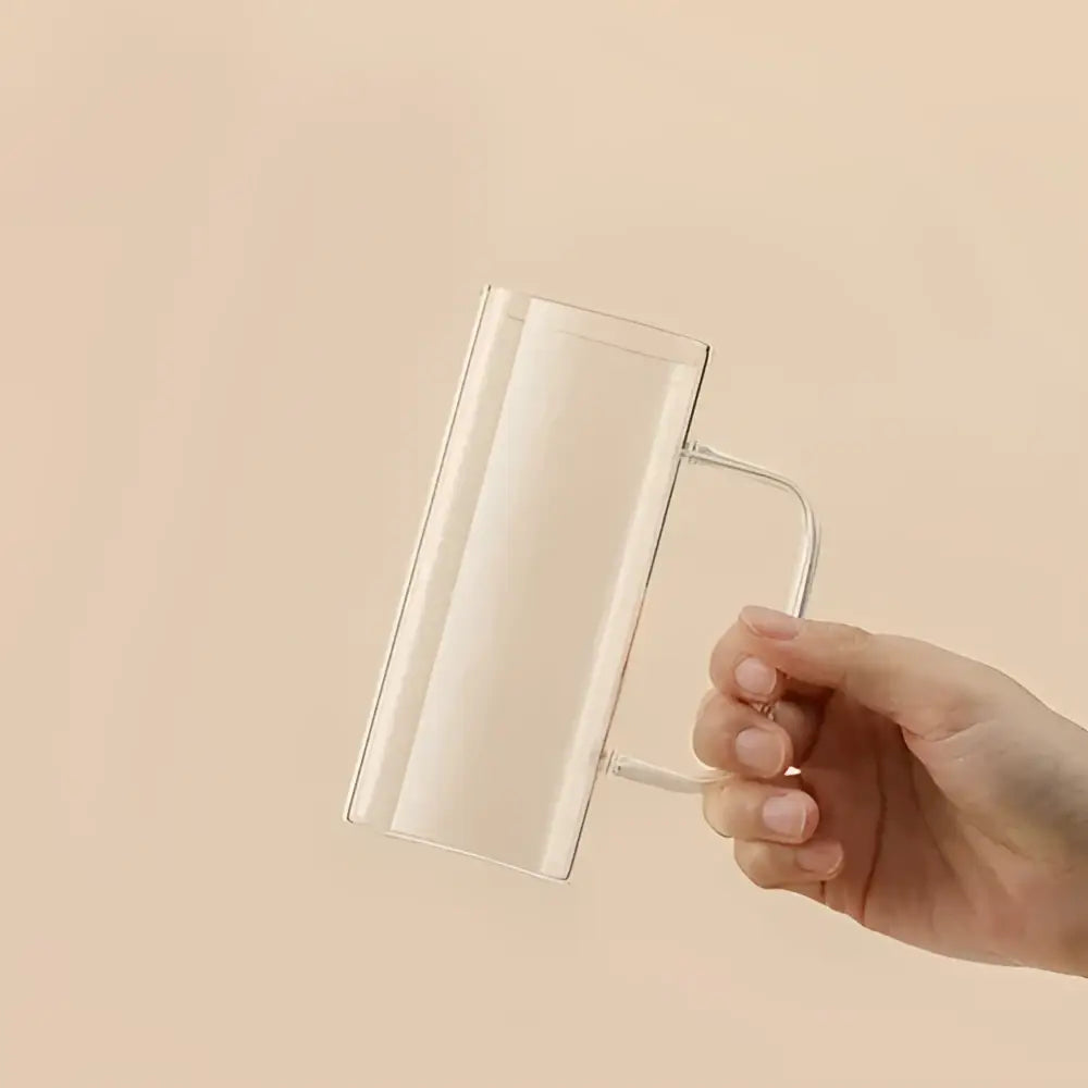 Green Handle Glass Mug