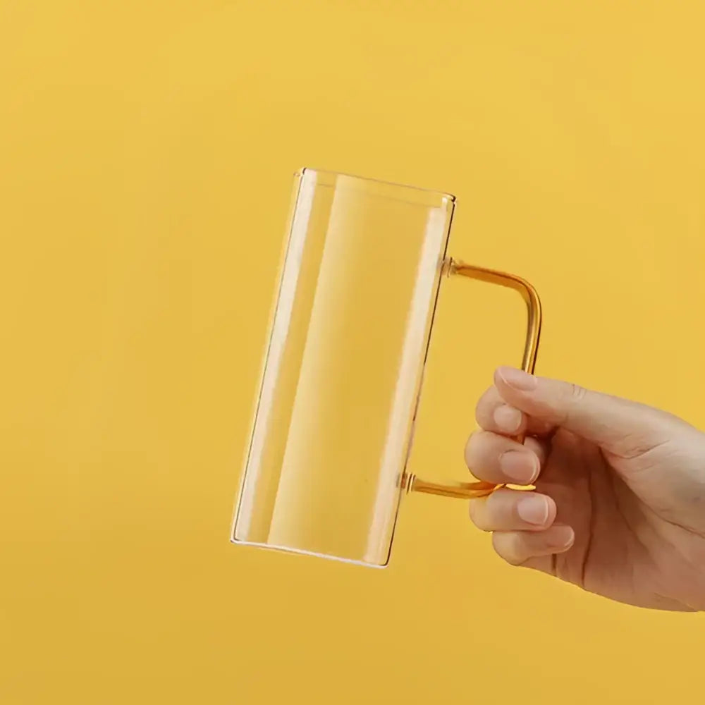 Green Handle Glass Mug