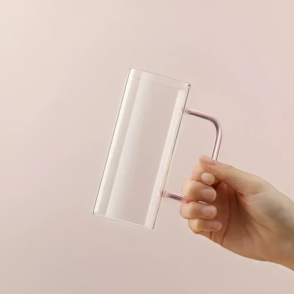 Green Handle Glass Mug