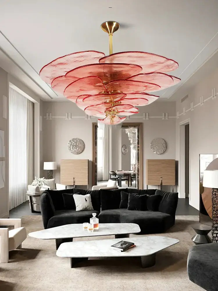 Green Leaf Glass Chandelier