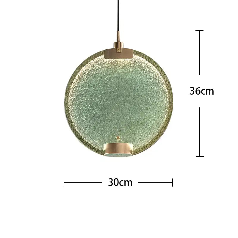 Green Textured Glass Pendant