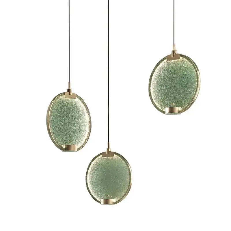 Green Textured Glass Pendant