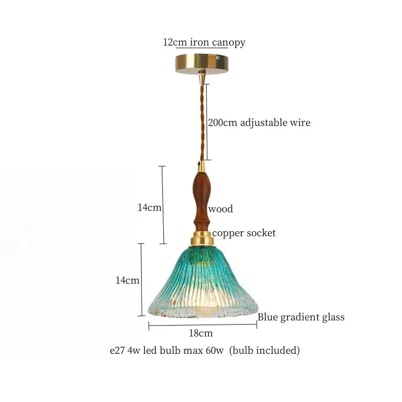 Green Wave Glass Pendant