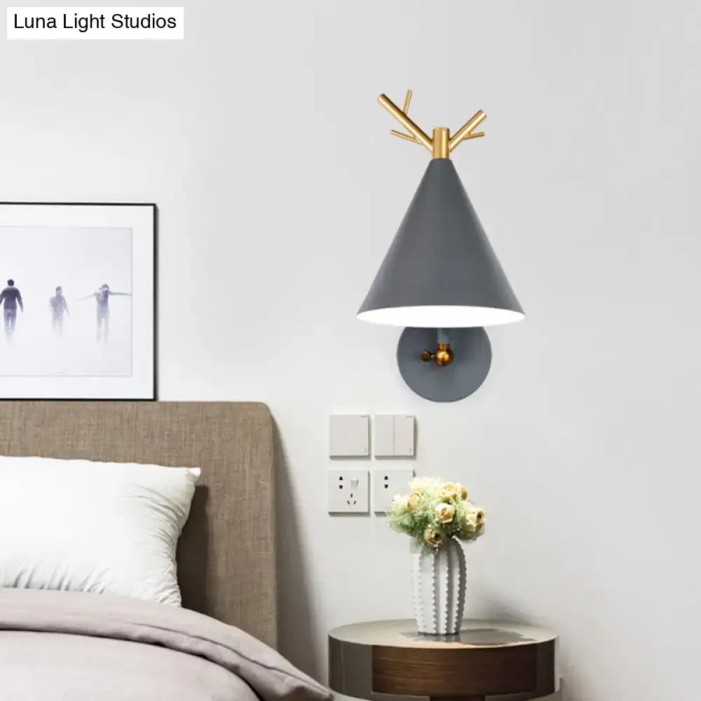 Grey Antler Wall Sconce