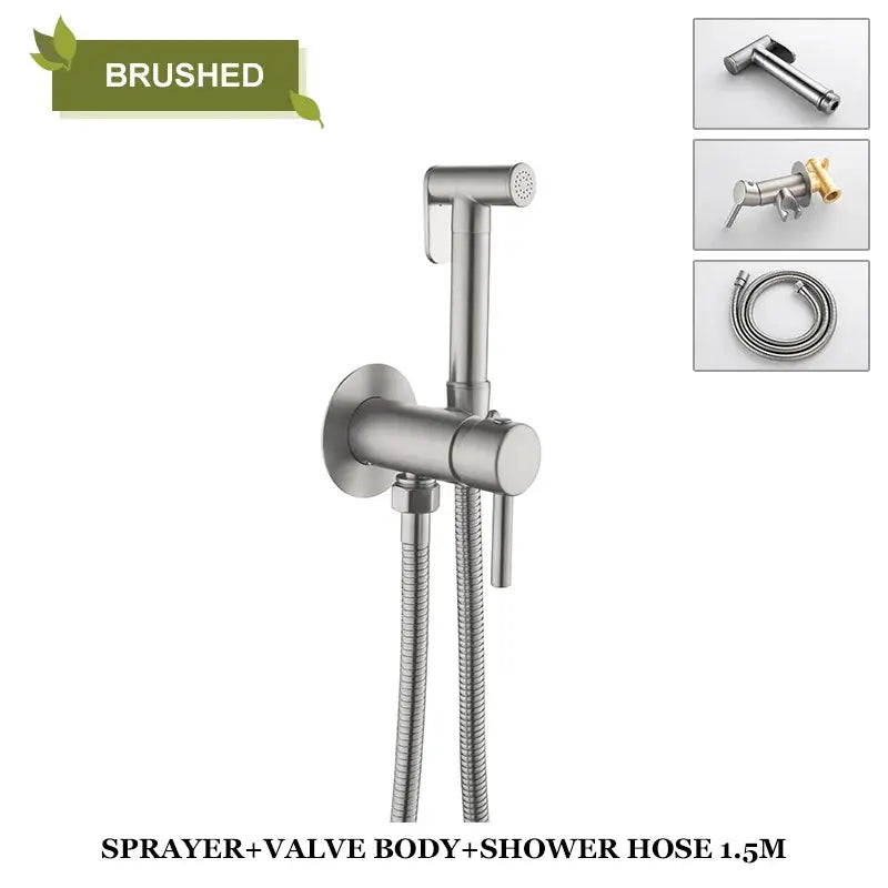 Grey Brass Bidet Mixer