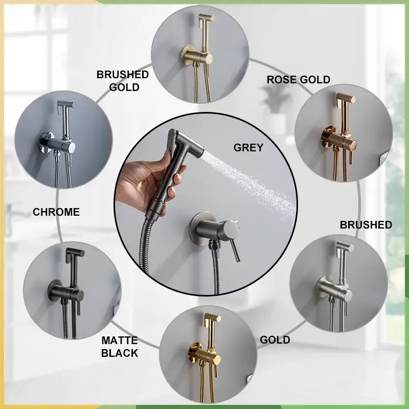 Grey Brass Bidet Mixer