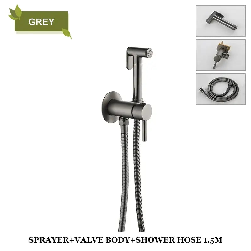 Grey Brass Bidet Mixer