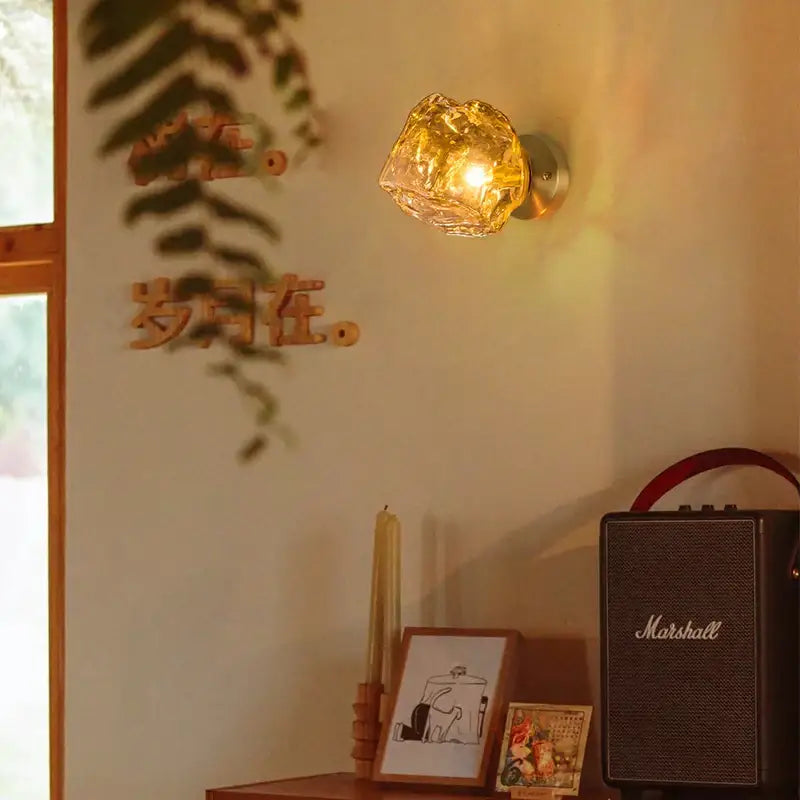 Grey Glass LED Wall Lamp
