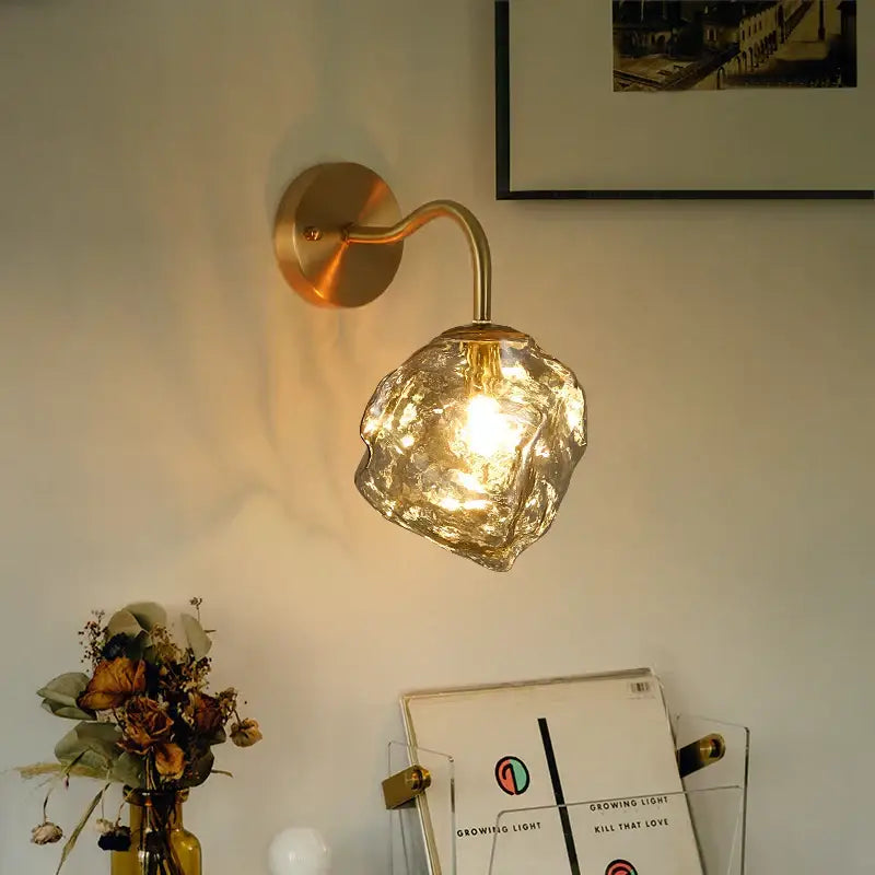 Grey Glass LED Wall Lamp