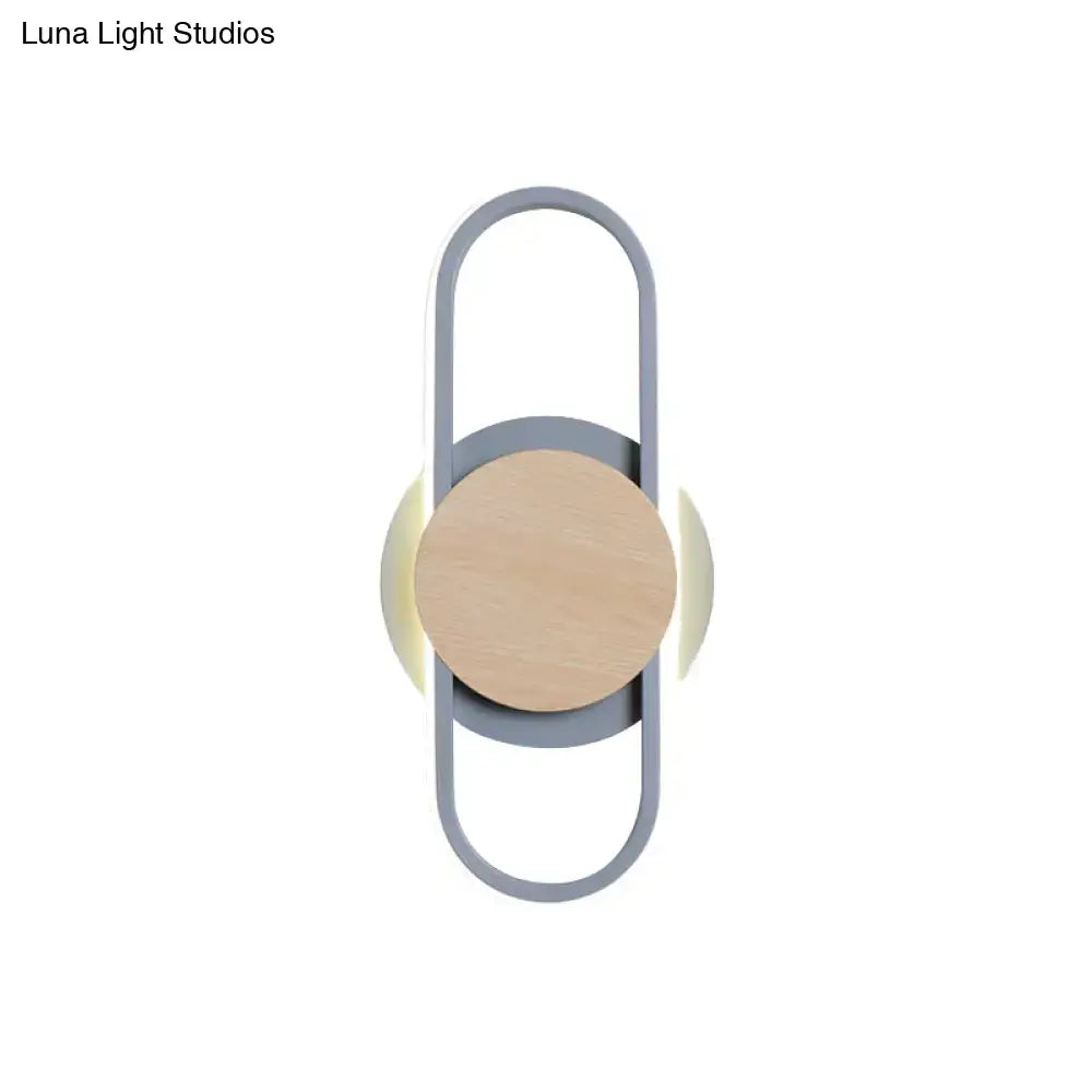 Grey Wood LED Wall Sconce