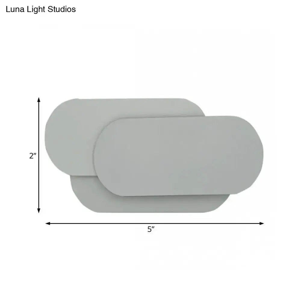 Grey Oval Metal Sconce