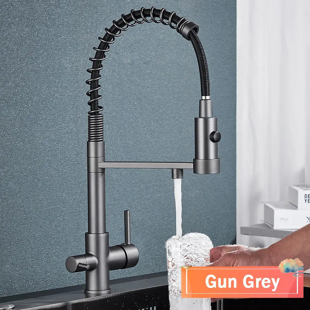 Gun Gray Spring Faucet