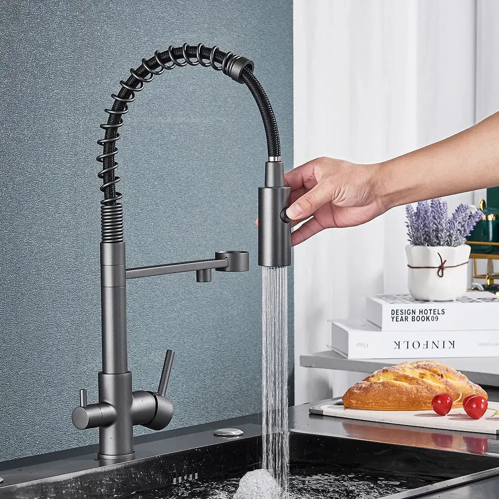 Gun Gray Spring Faucet