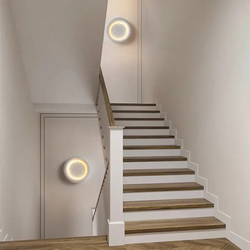 White Gypsum Wall Lamp for Cozy Bedroom Corner