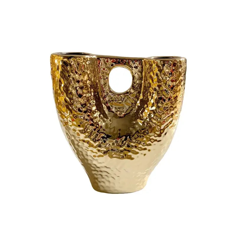 Gold Textured Vase Set