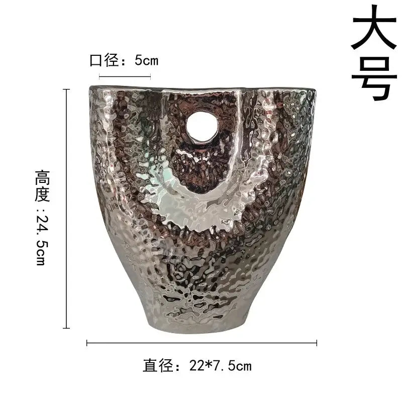 Gold Textured Vase Set