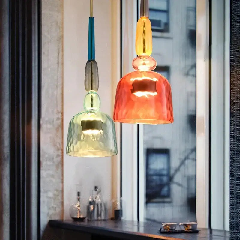 Colorful Glass Pendant Light Hand-Blown for Kitchen