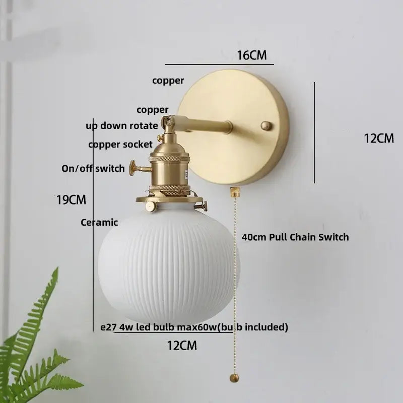 Copper Herringbone Wall Sconce