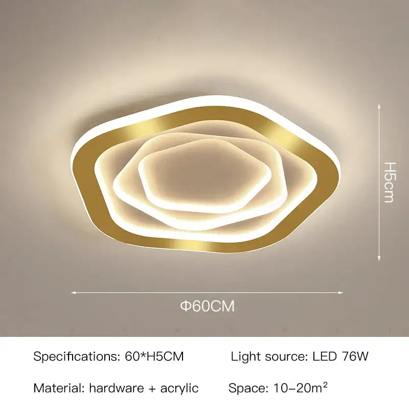 Gold Ironware LED Ceiling Chandelier