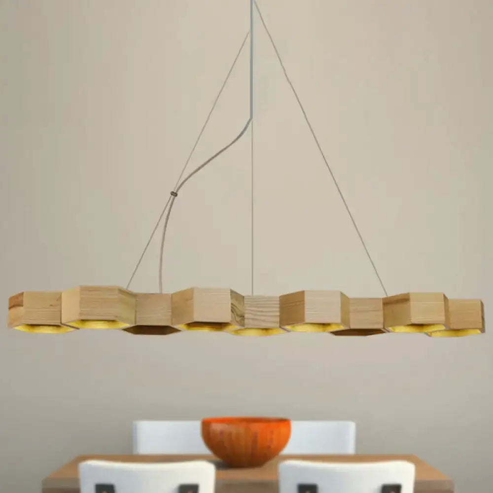 Wood Gold Ceiling Light