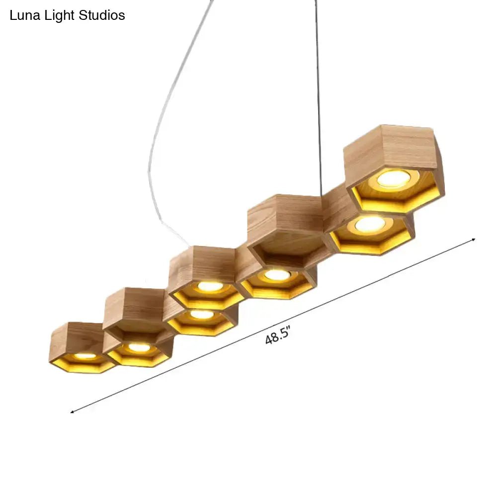 Wood Gold Ceiling Light