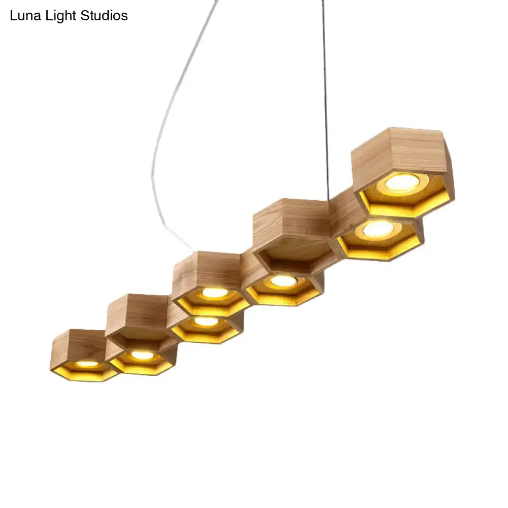 Wood Gold Ceiling Light