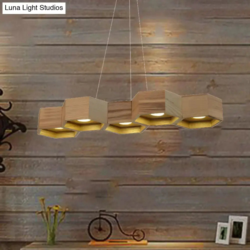 Wood Gold Ceiling Light