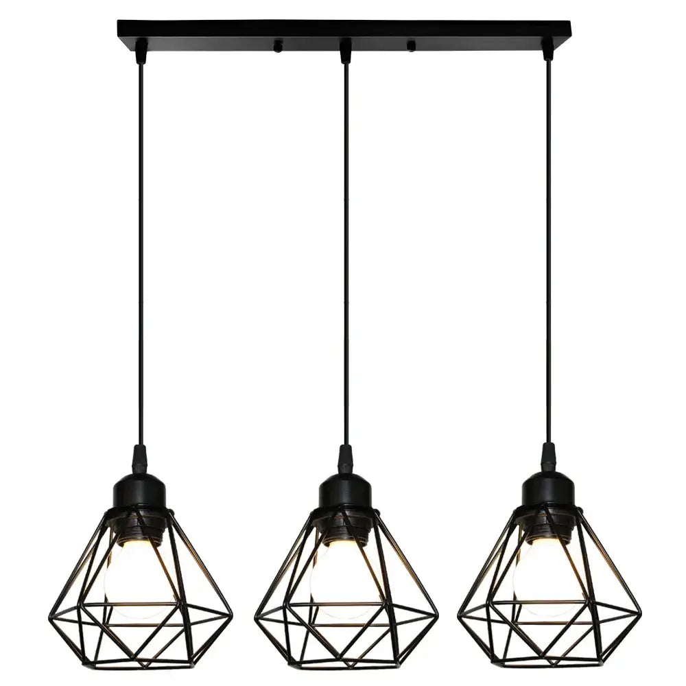 Black Cage Pendant Light Nordic Industrial Style