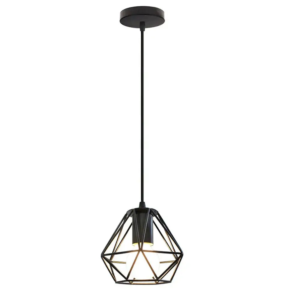 Black Cage Pendant Light Nordic Industrial Style