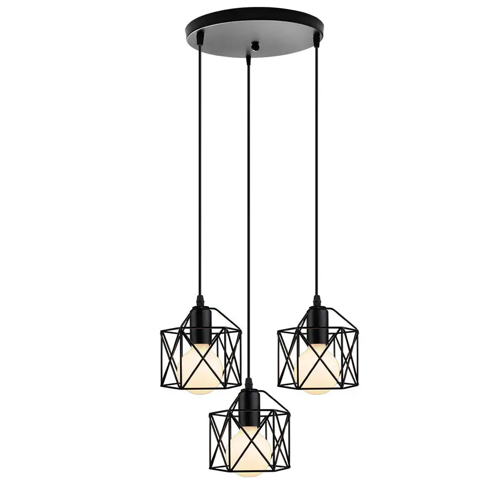 Black Cage Pendant Light Nordic Industrial Style