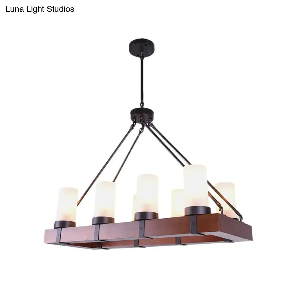 Opal Glass Rectangular Chandelier