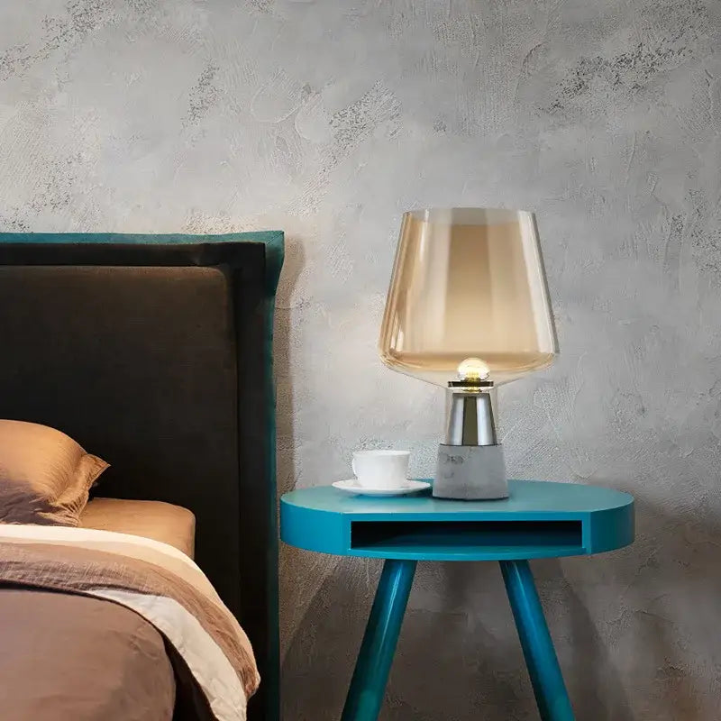 Smoked Glass Cement Lamp
