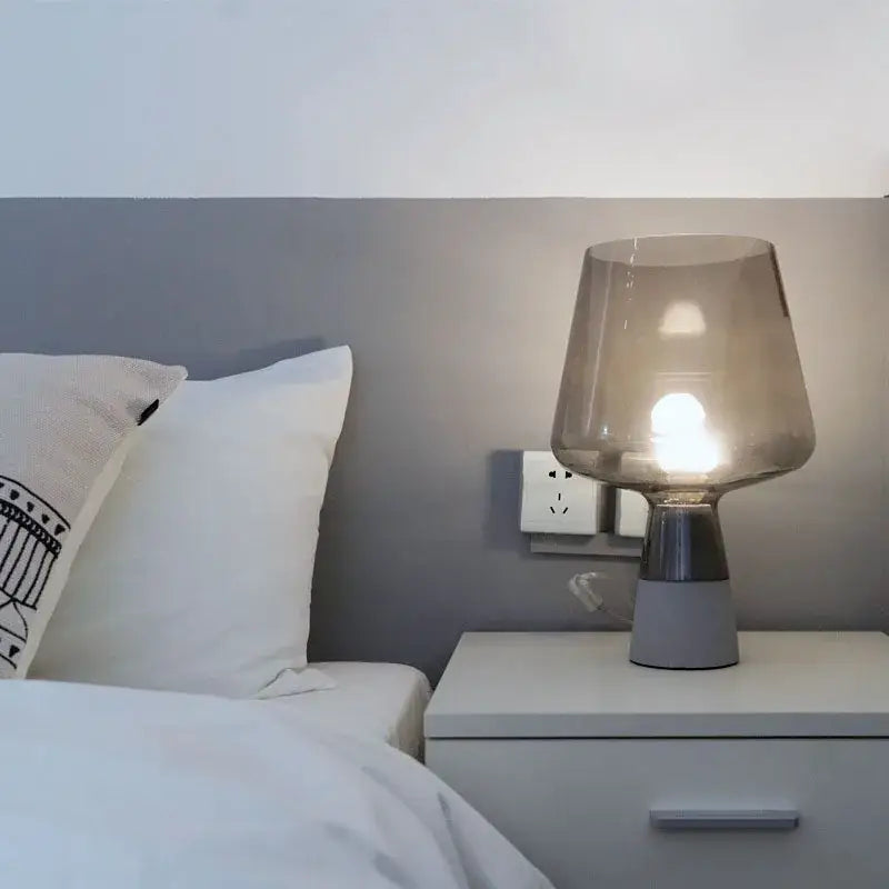 Smoked Glass Cement Lamp
