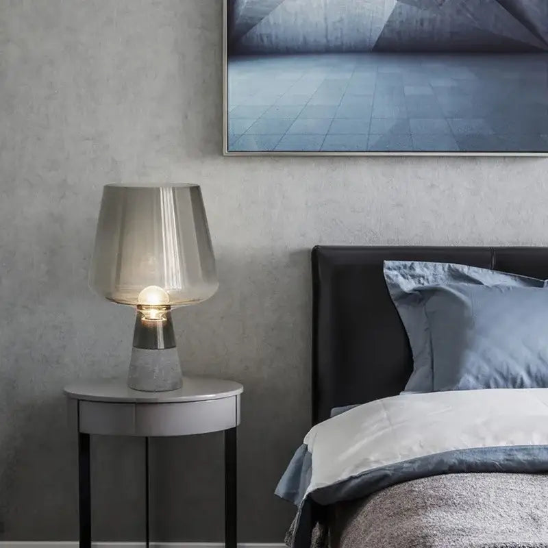 Smoked Glass Cement Lamp