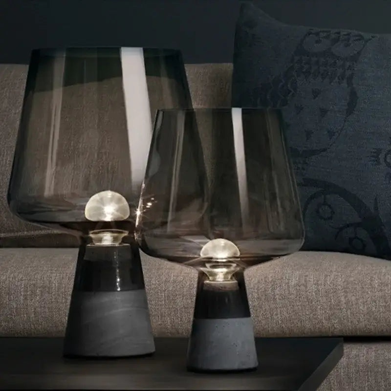 Smoked Glass Cement Lamp