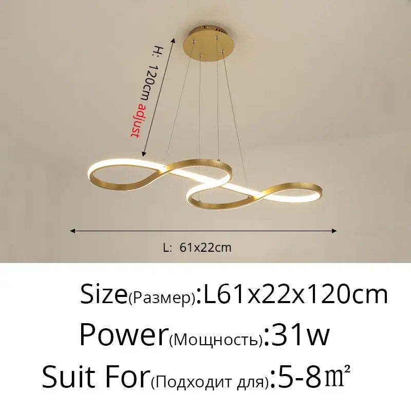 Gold Infinity LED Pendant