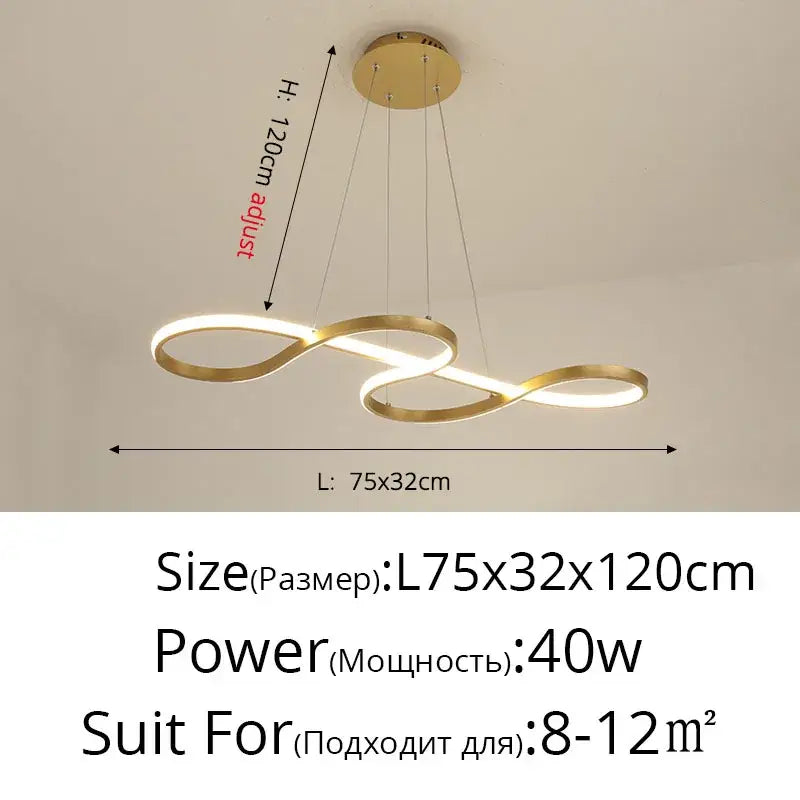 Gold Infinity LED Pendant