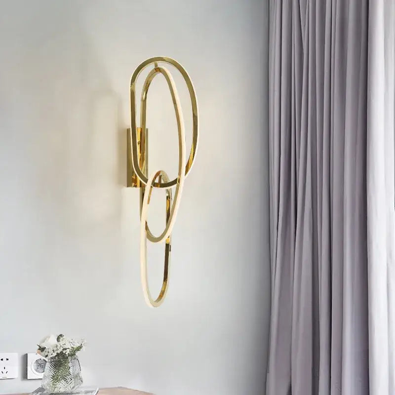 Gold Oval Wall Sconce Ring or Wall Lamp Style