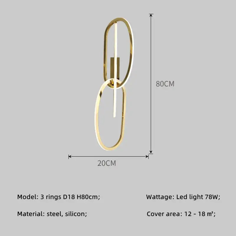 Gold Oval Wall Sconce Ring or Wall Lamp Style