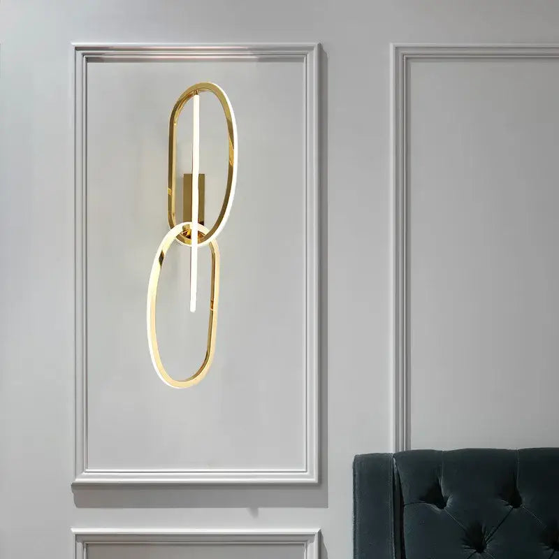Gold Oval Wall Sconce Ring or Wall Lamp Style