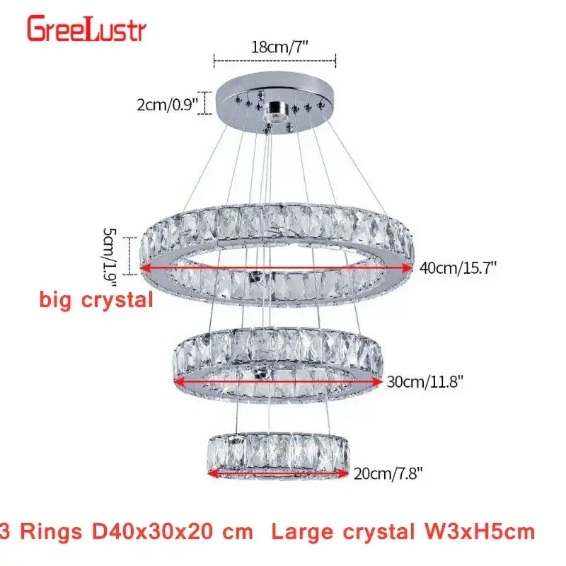 Crystal Ring LED Chandelier