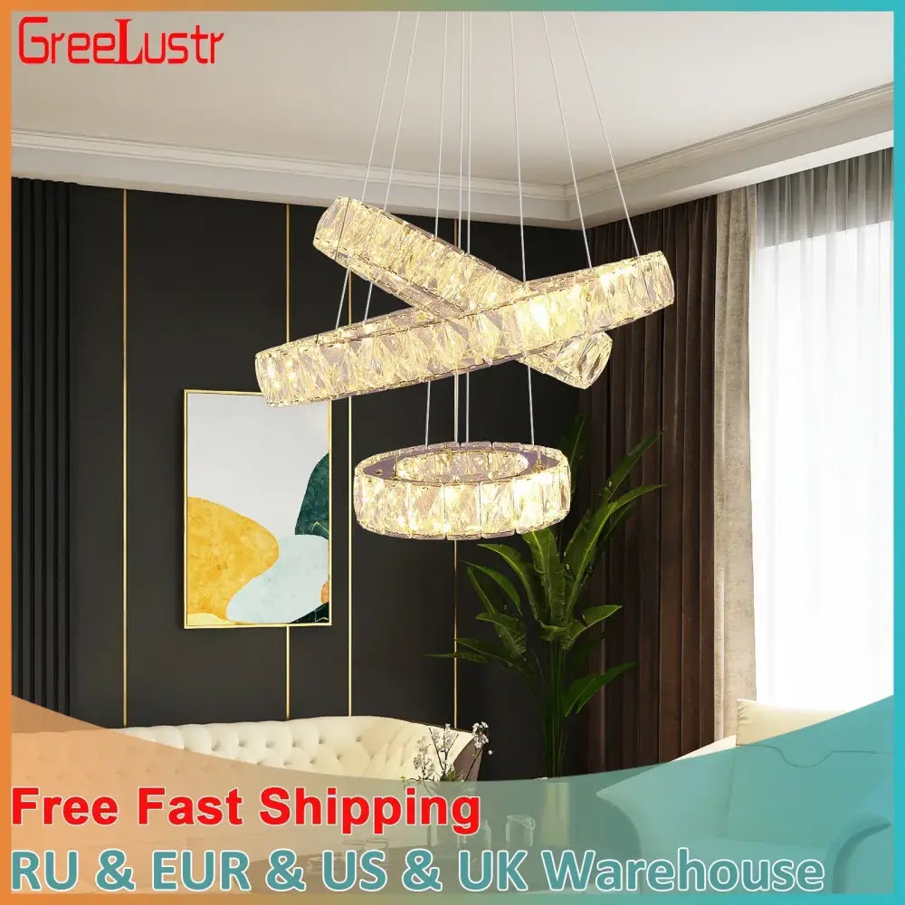 Crystal Ring LED Chandelier
