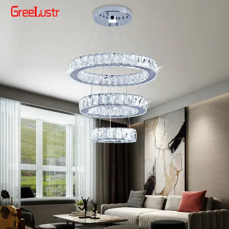 Crystal Ring LED Chandelier