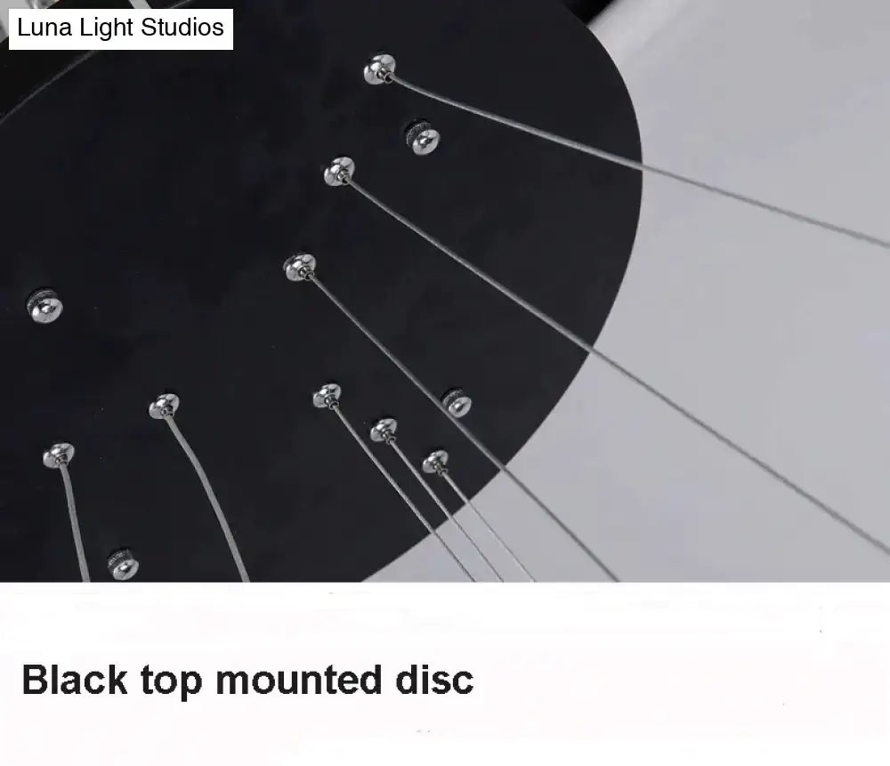 Black Ring LED Four-Ring Dimmable Pendant
