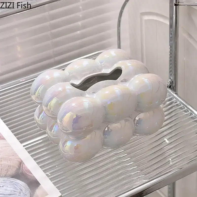 Blue Ceramic Tissue Box