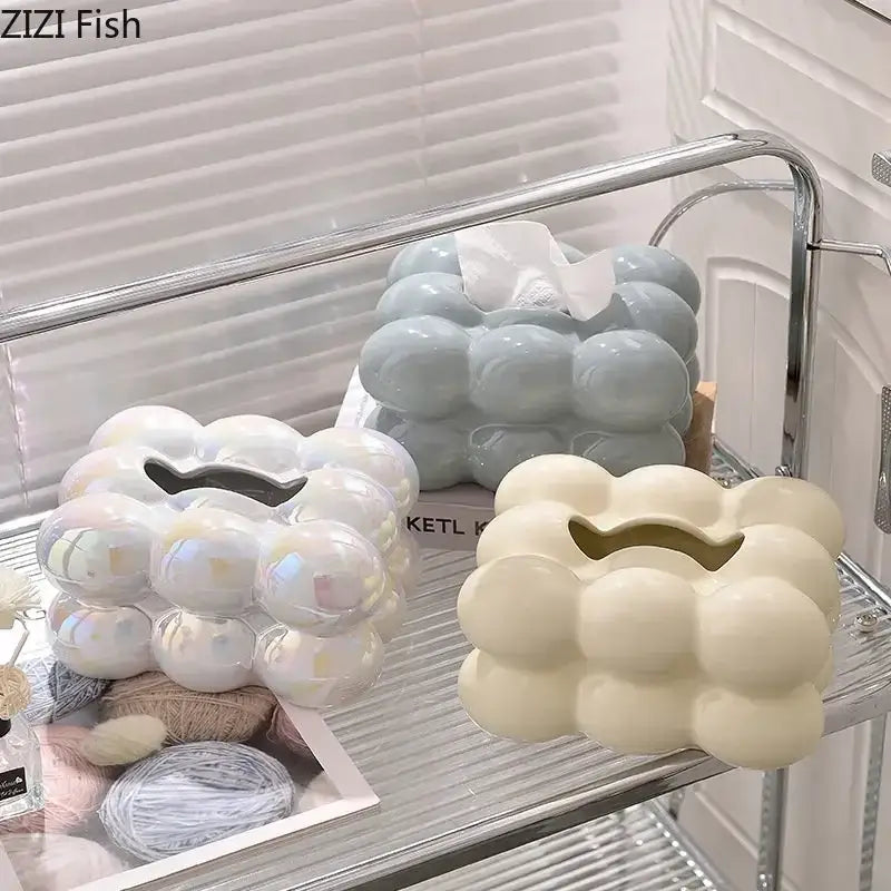 Blue Ceramic Tissue Box
