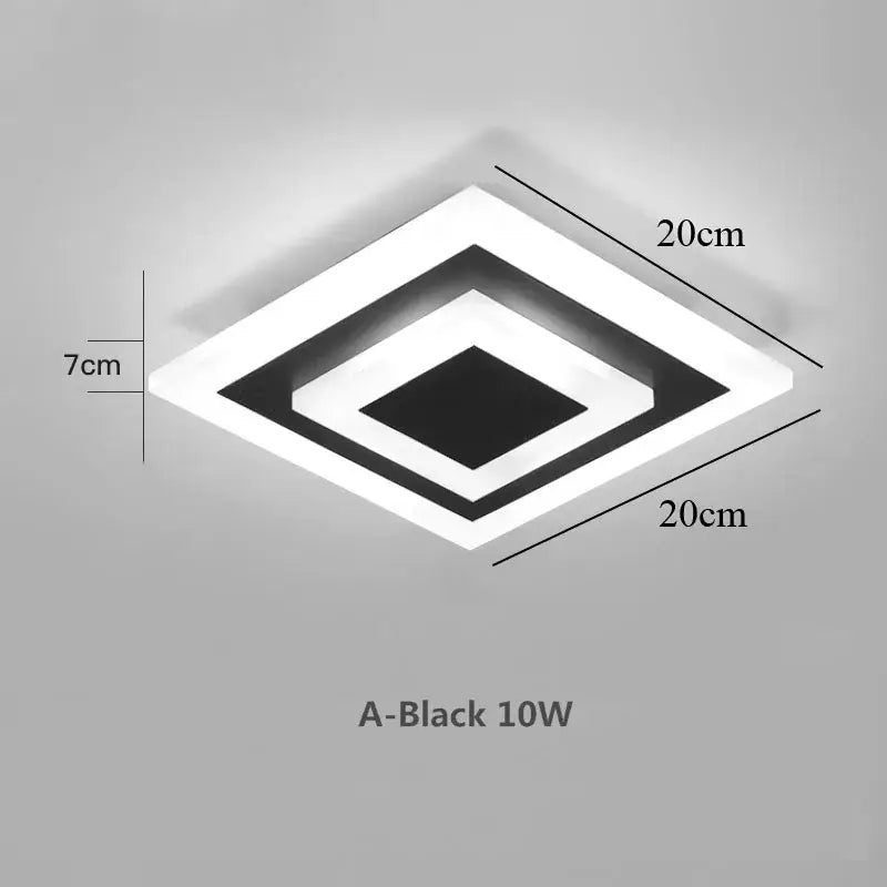 Black Geometric Square Ceiling Light