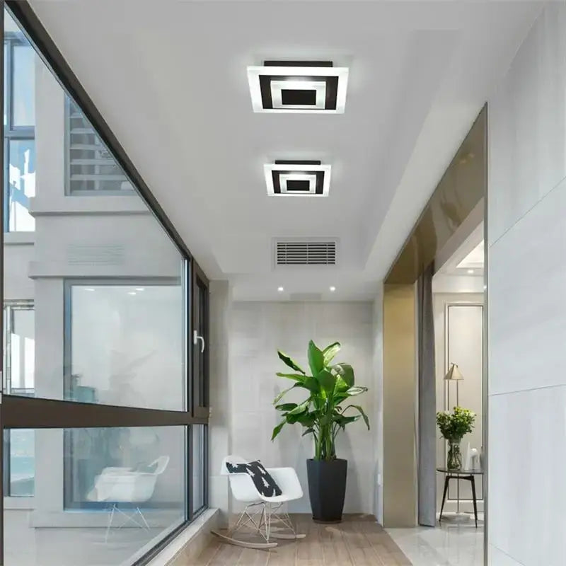 Black Geometric Square Ceiling Light