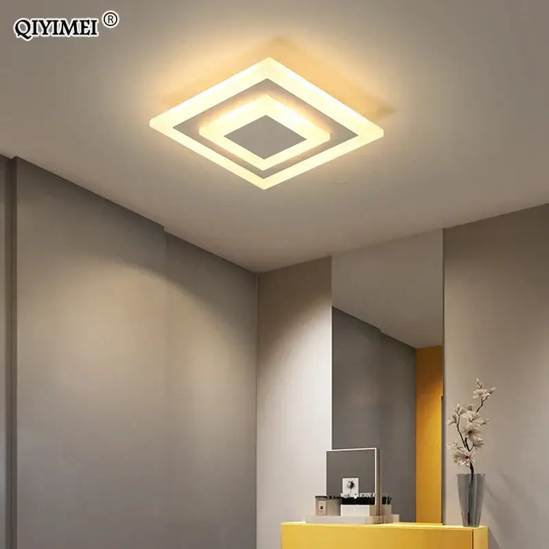 Black Geometric Square Ceiling Light