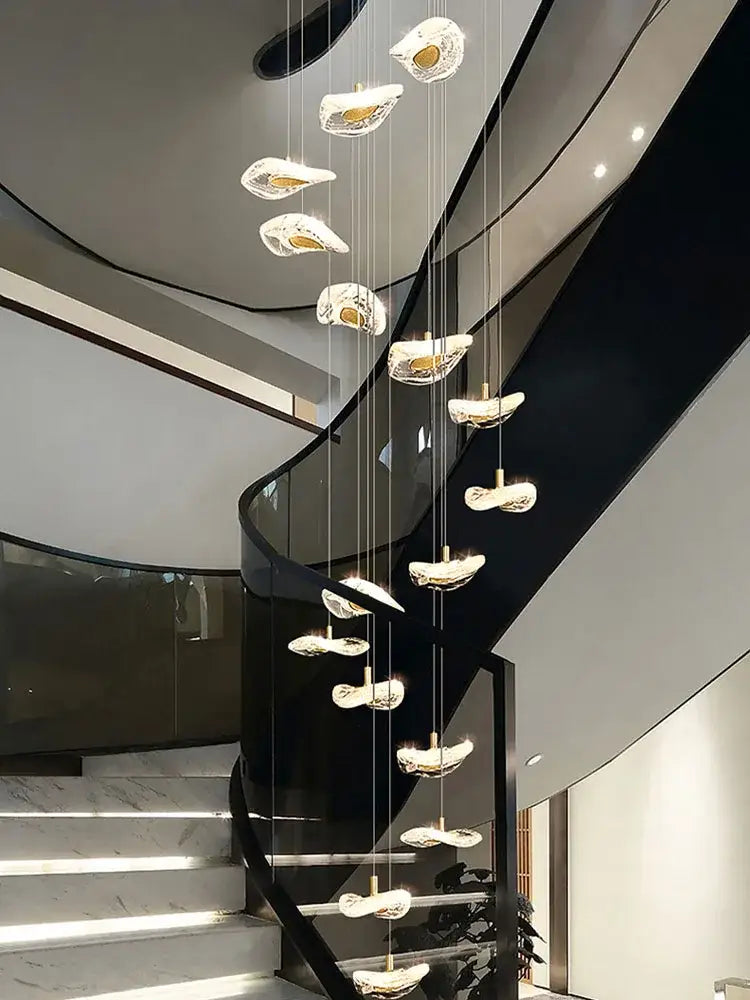 Crystal Glass Staircase Chandelier